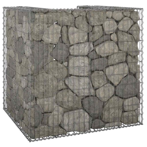 vidaXL Gabion Wall for Garbage Bin Galvanised Steel 110x100x110 cm - Image 1