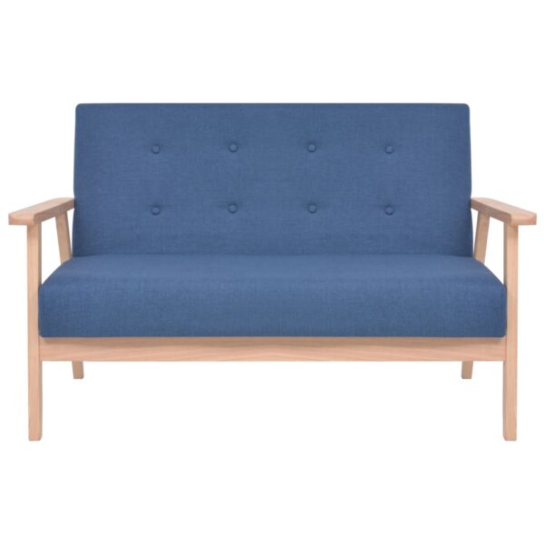 vidaXL 2-Seater Sofa Fabric Blue - Image 2