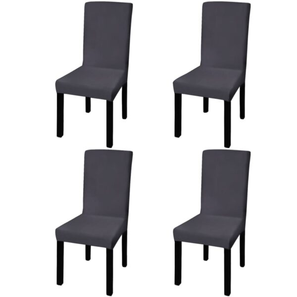 vidaXL Straight Stretchable Chair Cover 4 pcs Anthracite - Image 1
