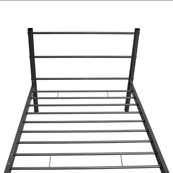 vidaXL Bed Frame without Mattress Black Metal King Single Size - Image 5