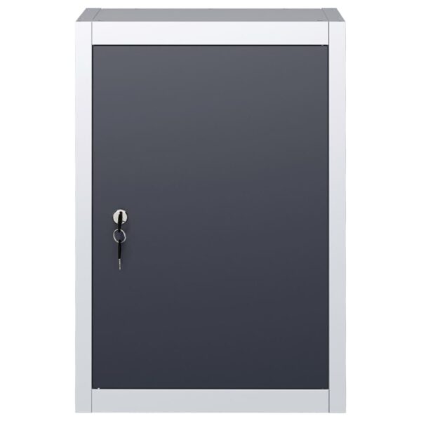 vidaXL Wall Mounted Tool Cabinet Industrial Style Metal Grey and Black - Image 2