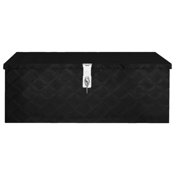 vidaXL Storage Box Black 80x39x30 cm Aluminium - Image 2
