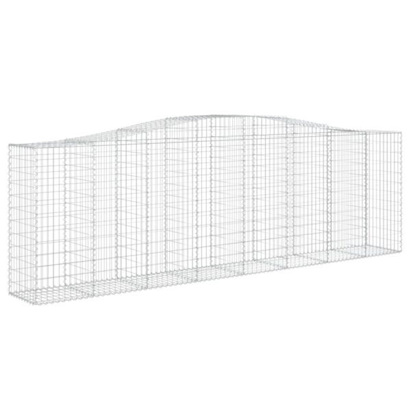 vidaXL Arched Gabion Basket 400x50x120/140 cm Galvanised Iron - Image 2
