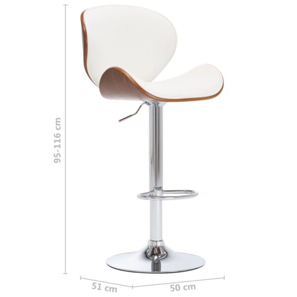 vidaXL Bar Stool White Faux Leather - Image 7