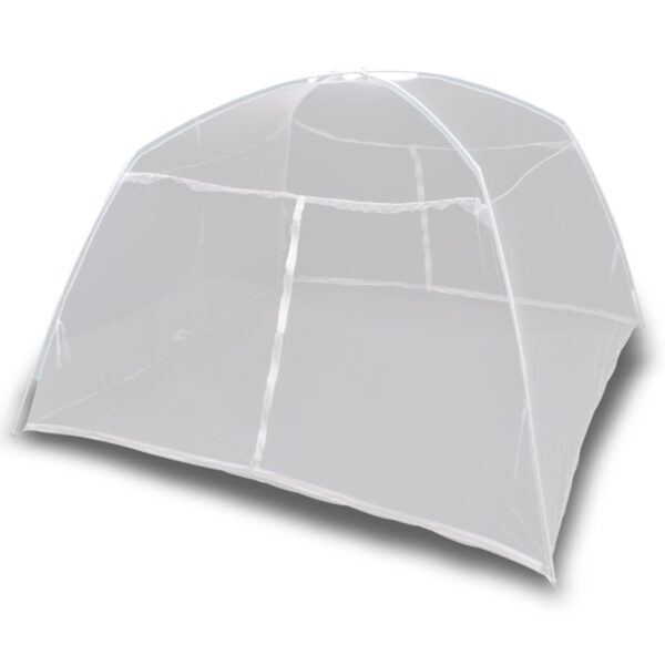 vidaXL Camping Tent 200x120x130 cm Fiberglass White - Image 1