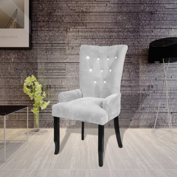 vidaXL Armchair Silver Velvet - Image 1