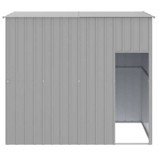 vidaXL Dog House with Roof Light Grey 214x153x181 cm Galvanised Steel - Image 3