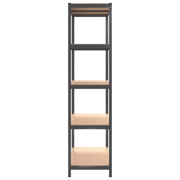 vidaXL 5-Layer Shelves 2 pcs Anthracite Steel and Engineered Wood - Image 6