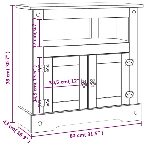 vidaXL Console Table Mexican Pine Corona Range 80x43x78 cm - Image 11