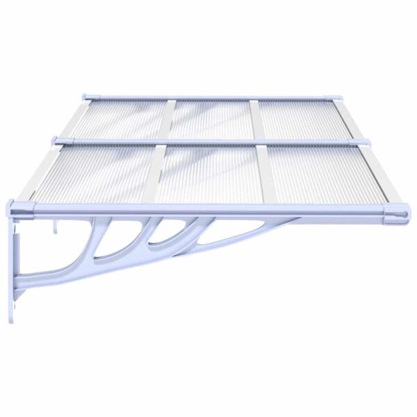 vidaXL Door Canopy Grey and Transparent 152.5x90 cm Polycarbonate - Image 4