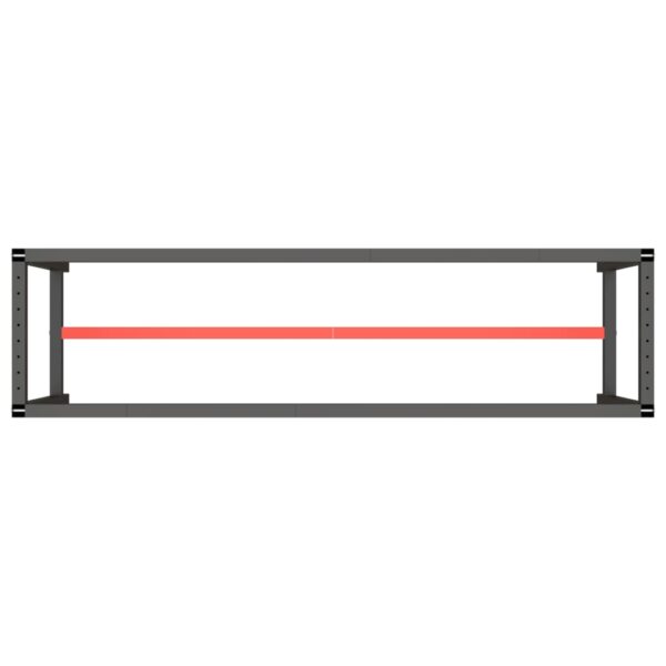 vidaXL Work Bench Frame Matte Black and Matte Red 210x50x79 cm Metal - Image 5