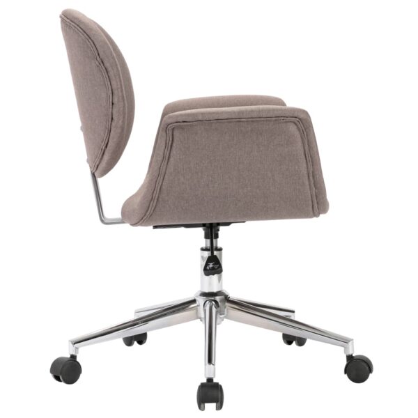 vidaXL Swivel Office Chair Taupe Fabric - Image 4