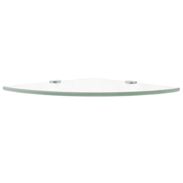 vidaXL Corner Shelves 2 pcs with Chrome Supports Glass Clear 35x35 cm - Image 4