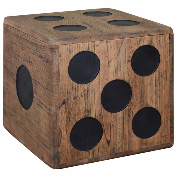 vidaXL Storage Box Mindi Wood 40x40x40 cm Dice Design - Image 1