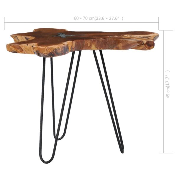 vidaXL Coffee Table 70x45 cm Solid Teak Wood and Polyresin - Image 6