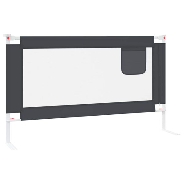 vidaXL Toddler Safety Bed Rail Dark Grey 140x25 cm Fabric - Image 5