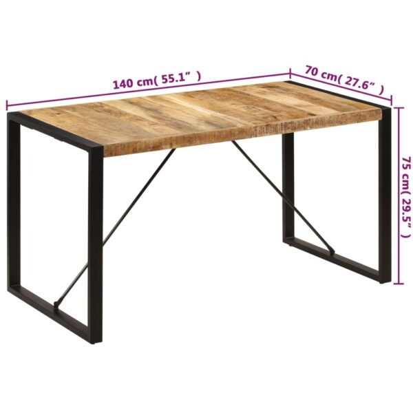 vidaXL Dining Table 140x70x75 cm Solid Mango Wood - Image 8