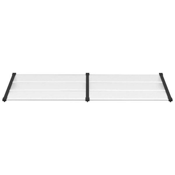 vidaXL Door Canopy Black and Transparent 239x90 cm Polycarbonate - Image 3