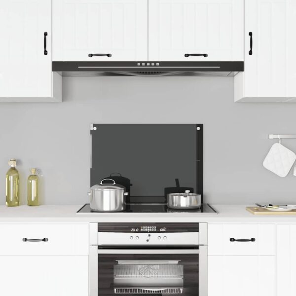vidaXL Kitchen Backsplash Black 70x50 cm Tempered Glass - Image 1