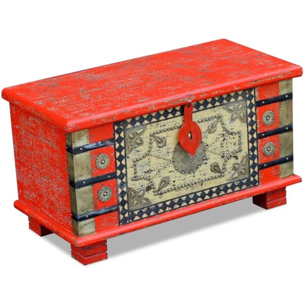 vidaXL Storage Chest Red Mango Wood 80x40x45 cm - Image 2