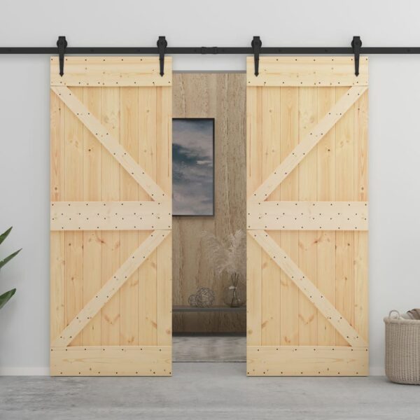vidaXL Door 90x210 cm Solid Pine Wood - Image 7