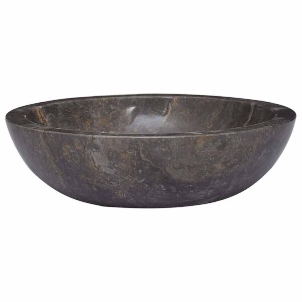 vidaXL Sink Grey Ø40x12 cm Marble - Image 2