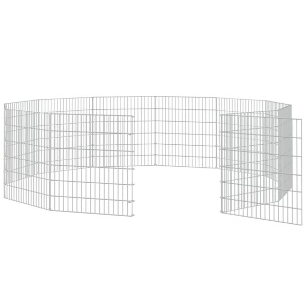 vidaXL Free Range Animal Enclosure 12-Panel 54x60 cm Galvanised Iron - Image 5