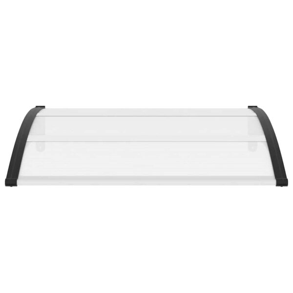 vidaXL Door Canopy Black and Transparent 120x75 cm PC - Image 4