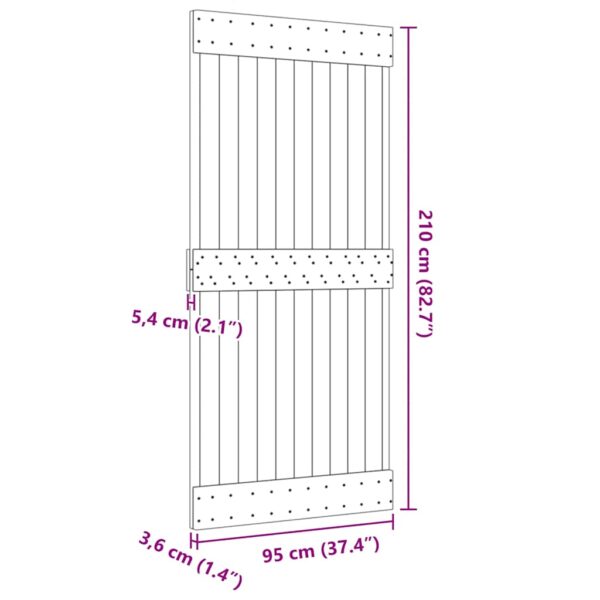 vidaXL Door NARVIK 95x210 cm Solid Wood Pine - Image 9