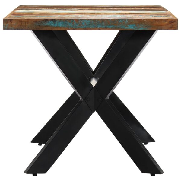 vidaXL Dining Table 160x80x75 cm Solid Reclaimed Wood - Image 3