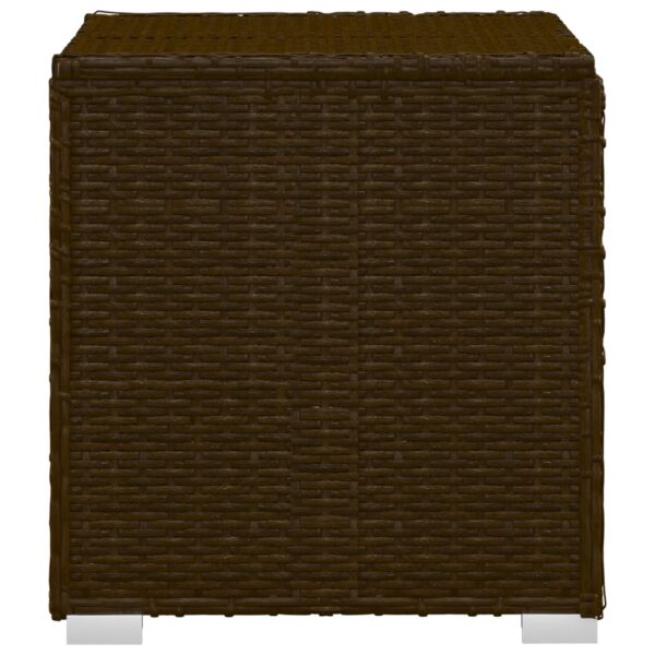 vidaXL 3 Piece Garden Sun Loungers with Tea Table Poly Rattan Brown - Image 8