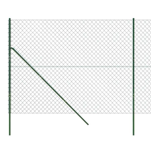 vidaXL Chain Link Fence Green 1.4x10 m - Image 5