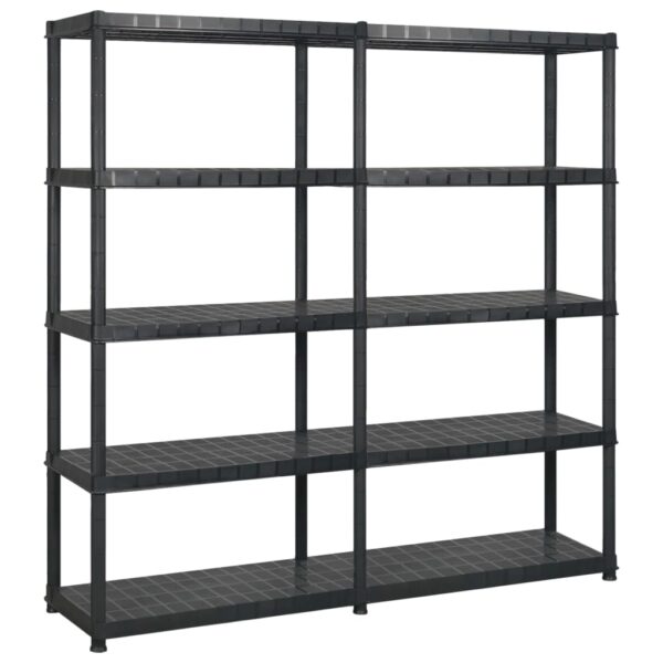 vidaXL Storage Shelf 5-Tier Black 170x40x185 cm Plastic - Image 1