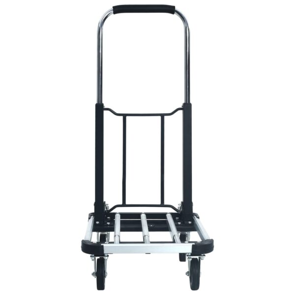vidaXL Foldable Transport Trolley 150 kg Aluminium Silver - Image 4