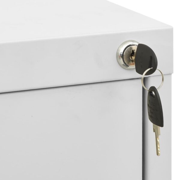 vidaXL Filing Cabinet Light Grey 46x62x102.5 cm Steel - Image 6
