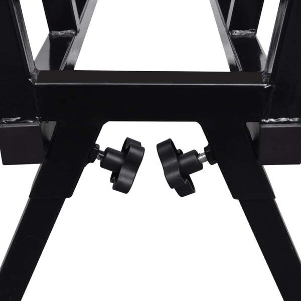 vidaXL Black Powder-Coated Saw Horse for Woodworking - Image 5
