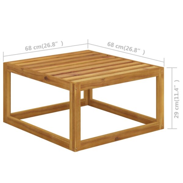 vidaXL 4 Piece Garden Lounge Set with Cushion Cream Solid Acacia Wood - Image 12