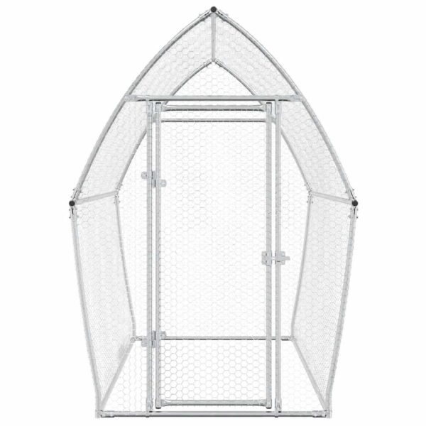 vidaXL Chicken Cage Silver 200x105x182 cm Galvanised Steel - Image 5
