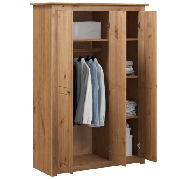 vidaXL 3-Door Wardrobe 118x50x171.5 cm Pine Panama Range - Image 4