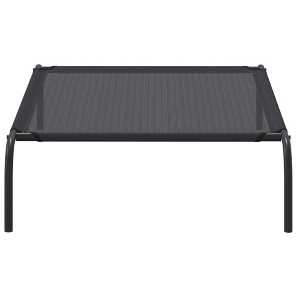 vidaXL Elevated Dog Bed Black L Textilene - Image 5