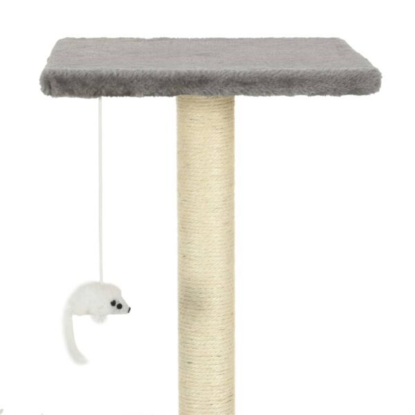 vidaXL Cat Tree with Sisal Scratching Posts 95 cm Grey - Image 6