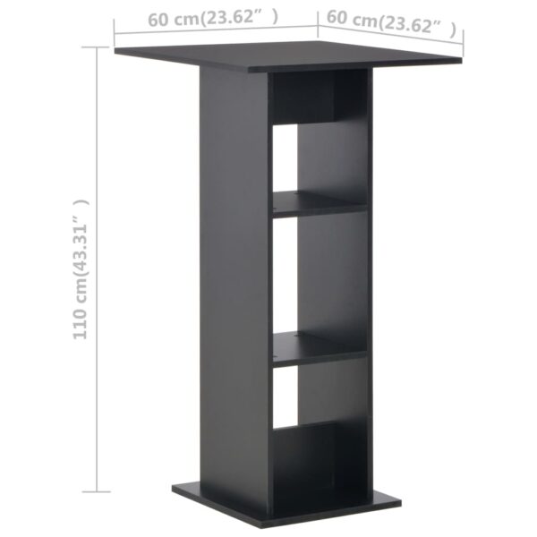 vidaXL Bar Table Black 60x60x110 cm - Image 6