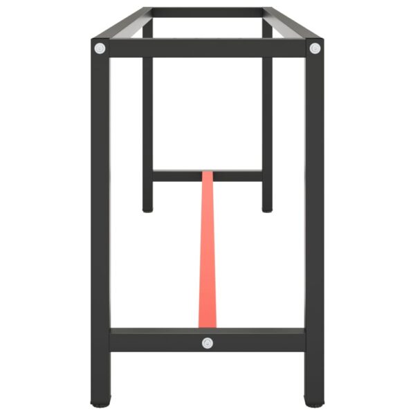 vidaXL Work Bench Frame Matte Black and Matte Red 190x50x79 cm Metal - Image 4