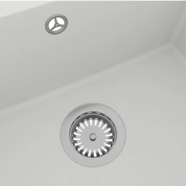 vidaXL Kitchen Sink with Overflow Hole White Granite - Image 6