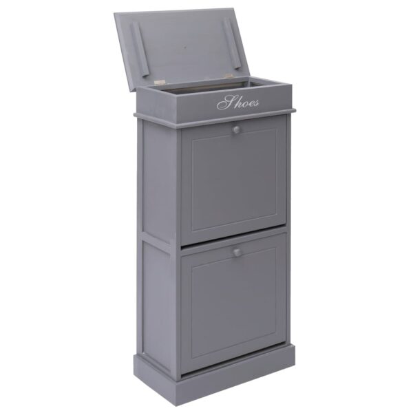 vidaXL Shoe Cabinet Grey 50x28x98 cm Paulownia Wood - Image 5