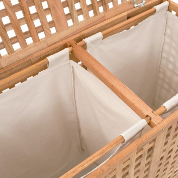 vidaXL Laundry Bin 87.5x46x67 cm Solid Walnut Wood - Image 5