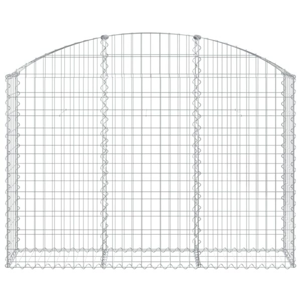 vidaXL Arched Gabion Basket 150x30x100/120 cm Galvanised Iron - Image 3