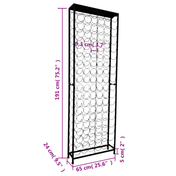 vidaXL Wine Rack for 108 Bottles Metal - Image 6