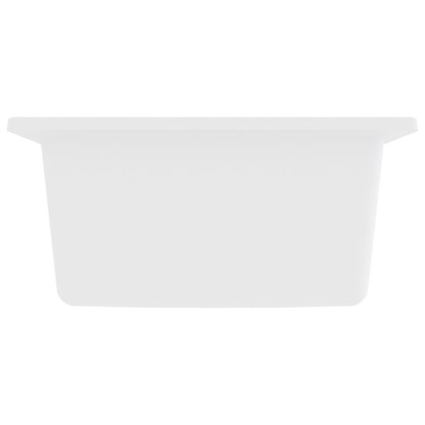 vidaXL Kitchen Sink with Overflow Hole White Granite - Image 4
