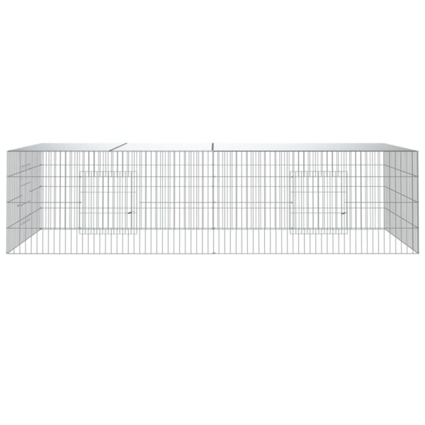 vidaXL 2-Panel Rabbit Cage 220x110x55 cm Galvanised Iron - Image 3
